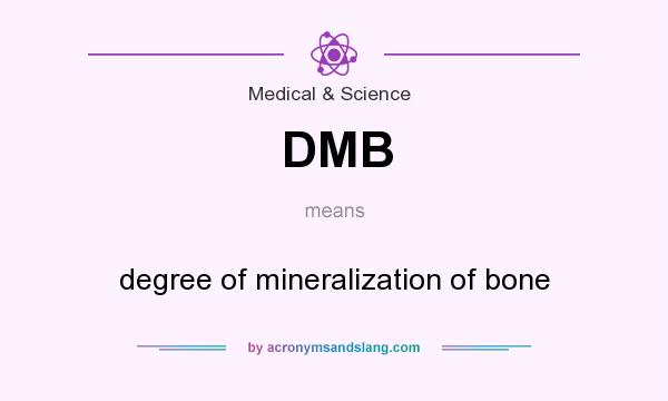 What does DMB mean? It stands for degree of mineralization of bone