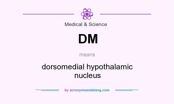 What does DM mean? It stands for dorsomedial hypothalamic nucleus