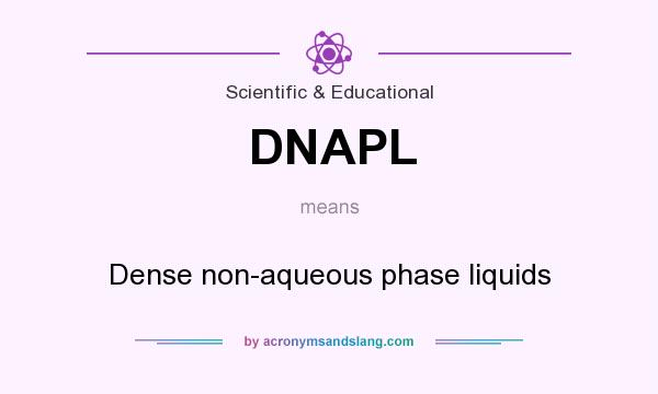 What does DNAPL mean? It stands for Dense non-aqueous phase liquids