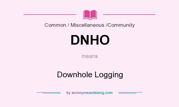 What does DNHO mean? It stands for Downhole Logging