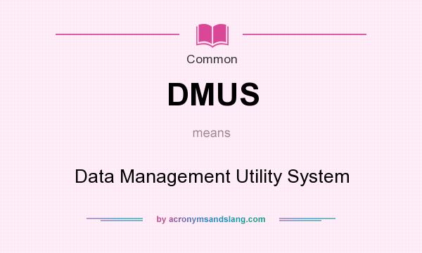 What does DMUS mean? It stands for Data Management Utility System