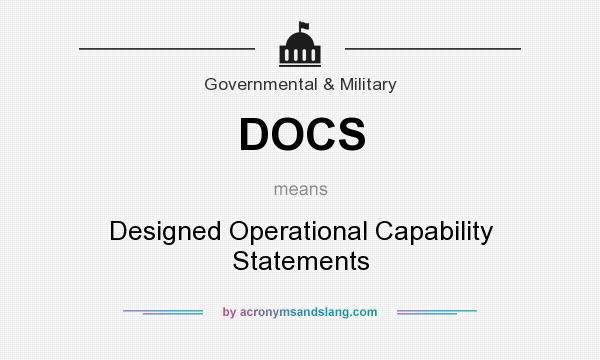 What does DOCS mean? It stands for Designed Operational Capability Statements