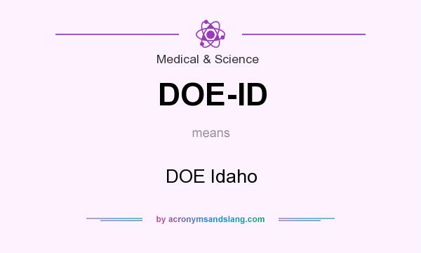 What does DOE-ID mean? It stands for DOE Idaho