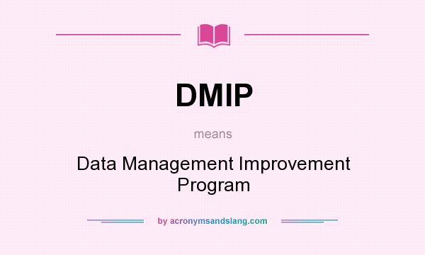 What does DMIP mean? It stands for Data Management Improvement Program