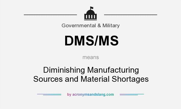 What does DMS/MS mean? It stands for Diminishing Manufacturing Sources and Material Shortages