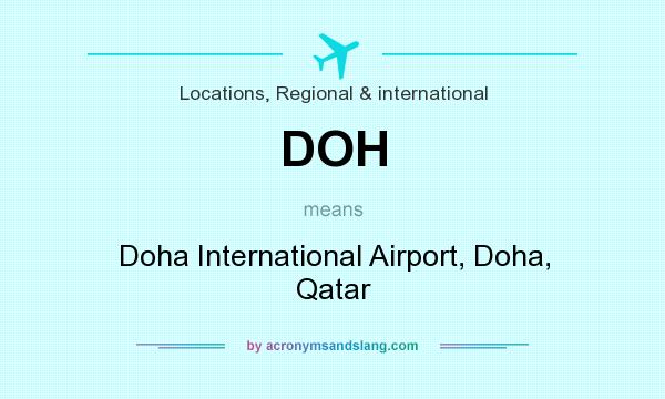What does DOH mean? It stands for Doha International Airport, Doha, Qatar