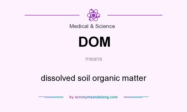 What does DOM mean? It stands for dissolved soil organic matter