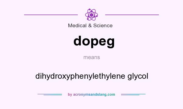 What does dopeg mean? It stands for dihydroxyphenylethylene glycol