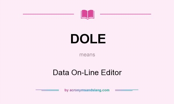 What does DOLE mean? It stands for Data On-Line Editor