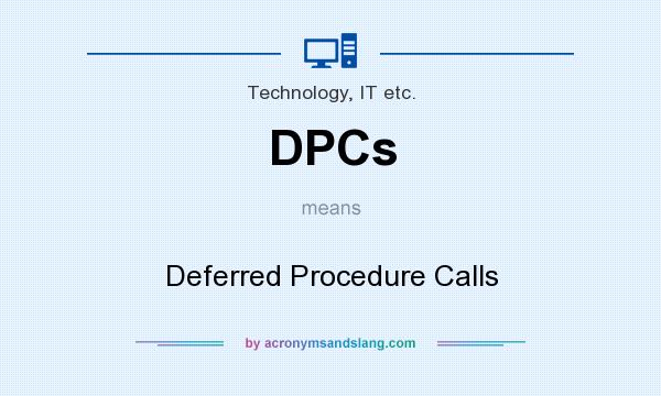 What does DPCs mean? It stands for Deferred Procedure Calls