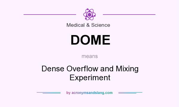 What does DOME mean? It stands for Dense Overflow and Mixing Experiment