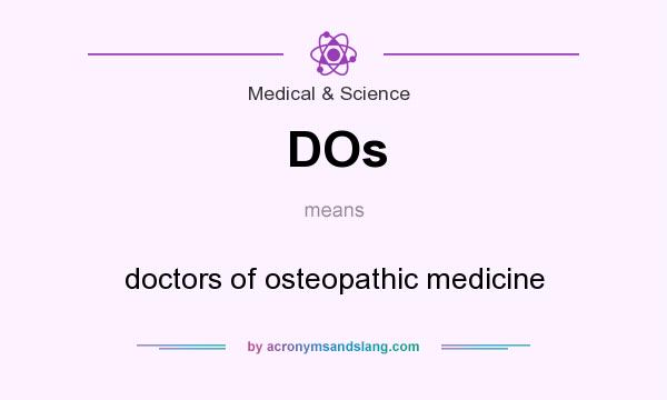 What does DOs mean? It stands for doctors of osteopathic medicine