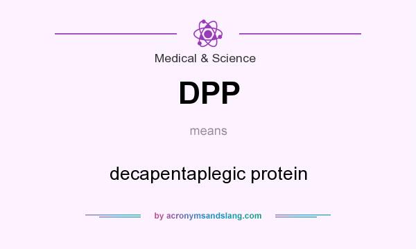 What does DPP mean? It stands for decapentaplegic protein