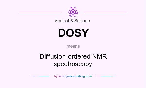 What does DOSY mean? It stands for Diffusion-ordered NMR spectroscopy