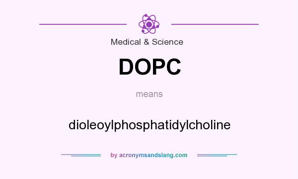 What does DOPC mean? It stands for dioleoylphosphatidylcholine