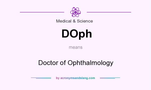 What does DOph mean? It stands for Doctor of Ophthalmology