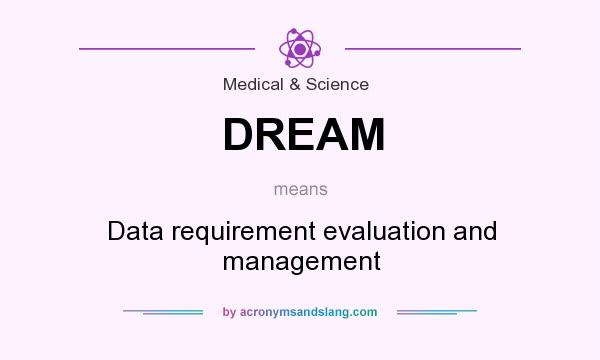 What does DREAM mean? It stands for Data requirement evaluation and management