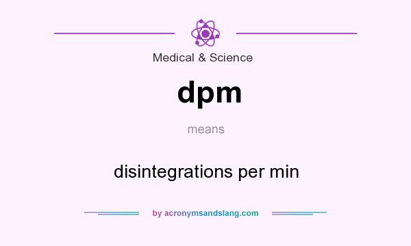 What does dpm mean? It stands for disintegrations per min