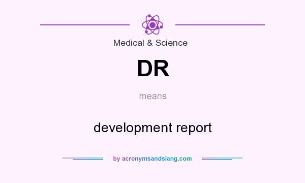 What does DR mean? It stands for development report