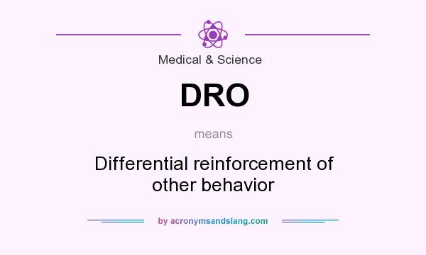 What does DRO mean? It stands for Differential reinforcement of other behavior