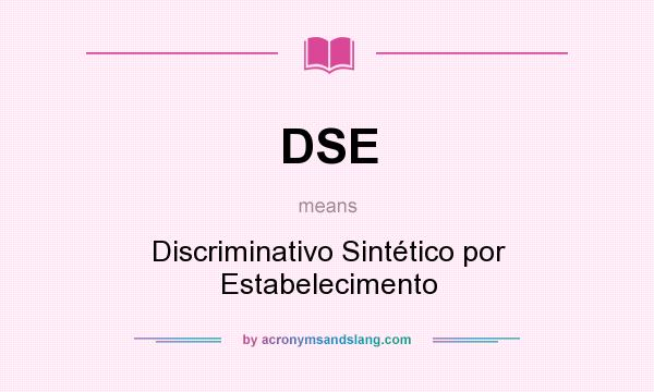 What does DSE mean? It stands for Discriminativo Sintético por Estabelecimento