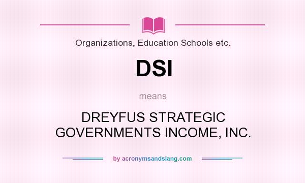 What does DSI mean? It stands for DREYFUS STRATEGIC GOVERNMENTS INCOME, INC.
