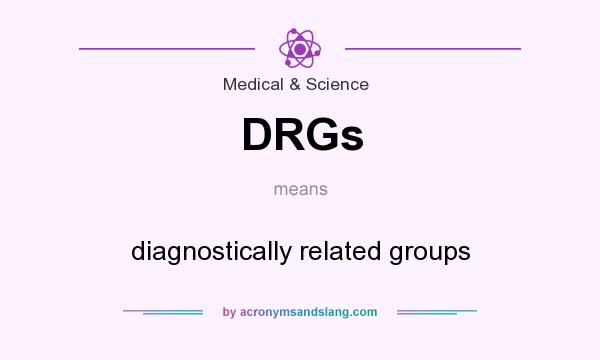 What does DRGs mean? It stands for diagnostically related groups
