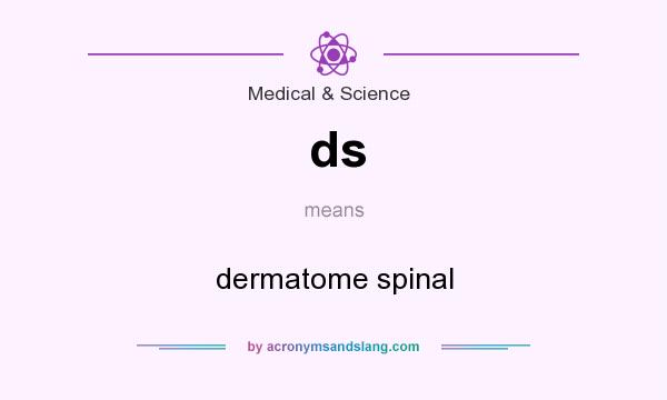 What does ds mean? It stands for dermatome spinal