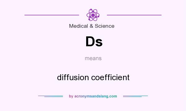 What does Ds mean? It stands for diffusion coefficient