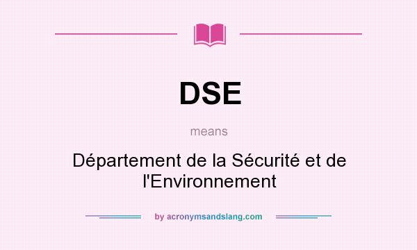What does DSE mean? It stands for Département de la Sécurité et de l`Environnement