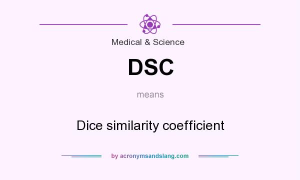 What does DSC mean? It stands for Dice similarity coefficient