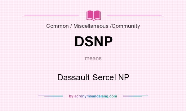 What does DSNP mean? It stands for Dassault-Sercel NP