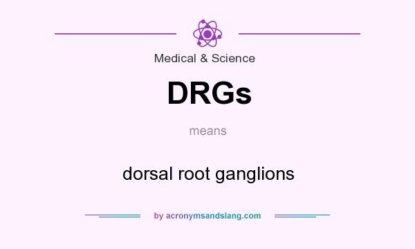 What does DRGs mean? It stands for dorsal root ganglions