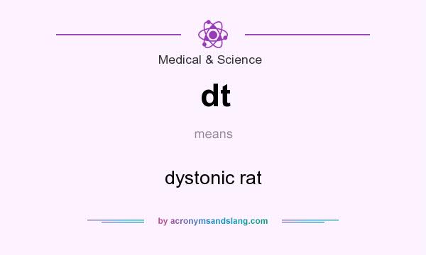 What does dt mean? It stands for dystonic rat