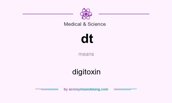 What does dt mean? It stands for digitoxin