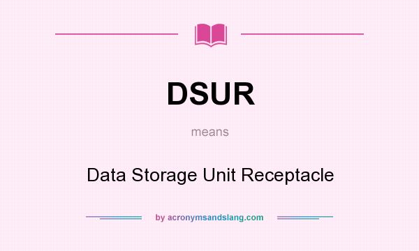 What does DSUR mean? It stands for Data Storage Unit Receptacle