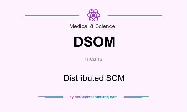 What does DSOM mean? It stands for Distributed SOM