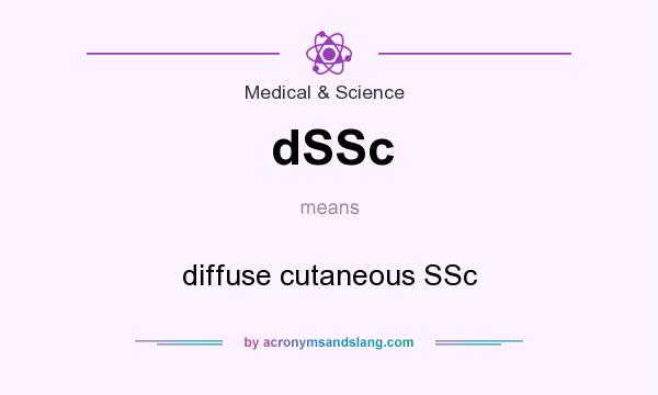 What does dSSc mean? It stands for diffuse cutaneous SSc