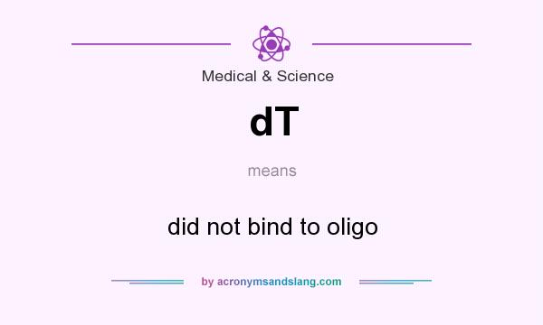 What does dT mean? It stands for did not bind to oligo