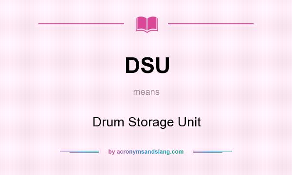 What does DSU mean? It stands for Drum Storage Unit
