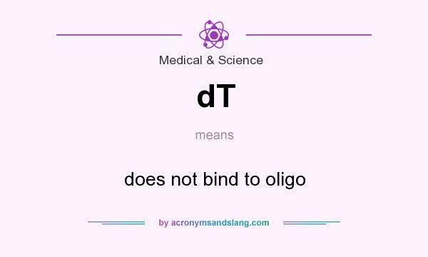 What does dT mean? It stands for does not bind to oligo