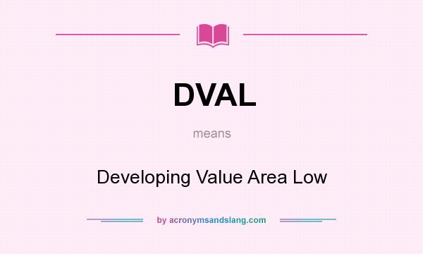 What does DVAL mean? It stands for Developing Value Area Low