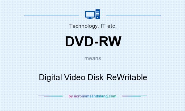 What does DVD-RW mean? It stands for Digital Video Disk-ReWritable