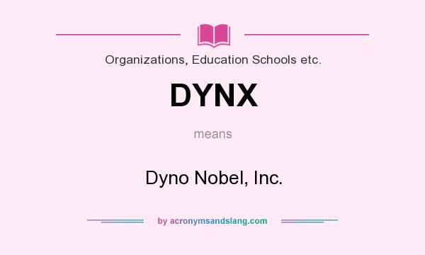 What does DYNX mean? It stands for Dyno Nobel, Inc.