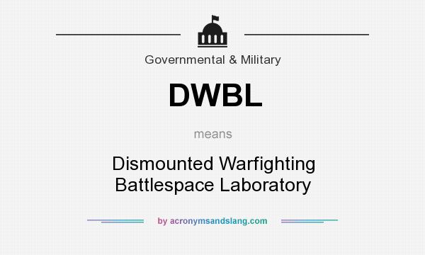 What does DWBL mean? It stands for Dismounted Warfighting Battlespace Laboratory