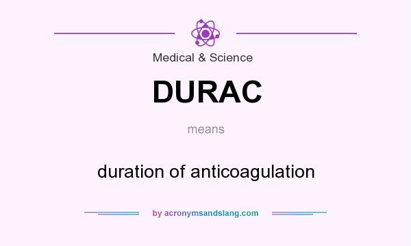 What does DURAC mean? It stands for duration of anticoagulation