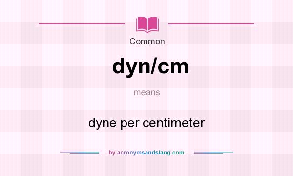What does dyn/cm mean? It stands for dyne per centimeter