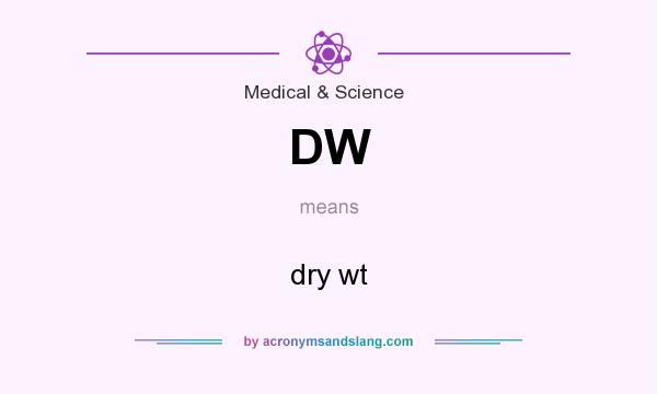 What does DW mean? It stands for dry wt