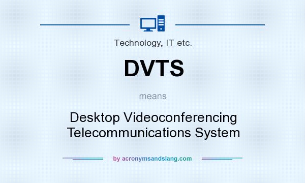 What does DVTS mean? It stands for Desktop Videoconferencing Telecommunications System