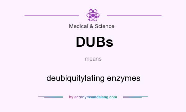 What does DUBs mean? It stands for deubiquitylating enzymes